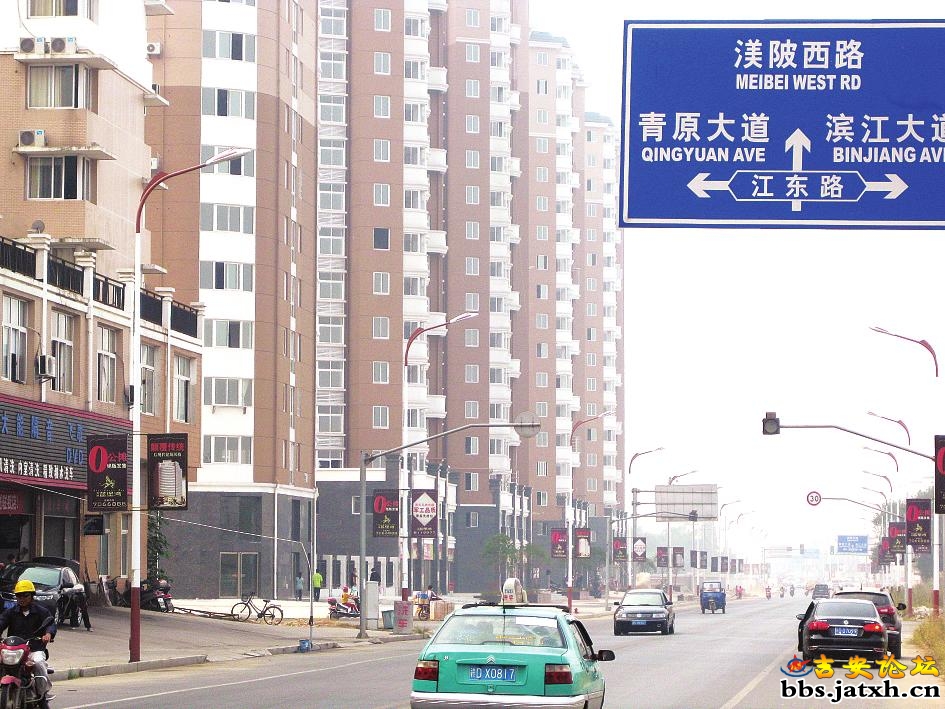   青原区江东路两侧的路灯“失明”成摆设